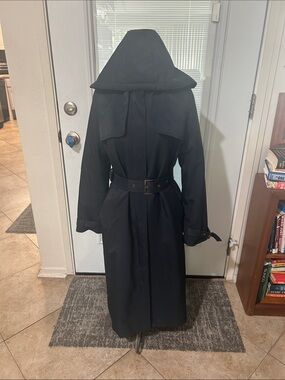 Ana Capri Le Collezioni Classic navy Trench Coat with Belt - Women